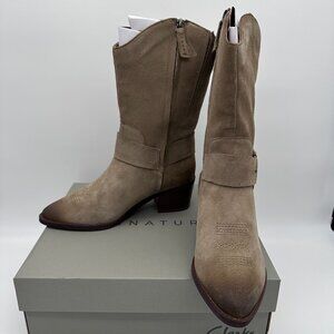 Clarks Women's Morzine Rise Suede Cowgirl‎ Cowboy Boots, Size 7M, Dark Sand
